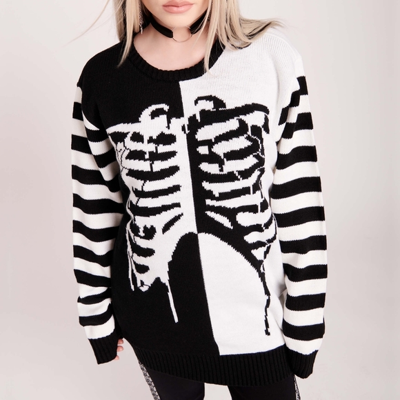 Hot Topic Sweaters - Midnight hour Ribcage Sweater